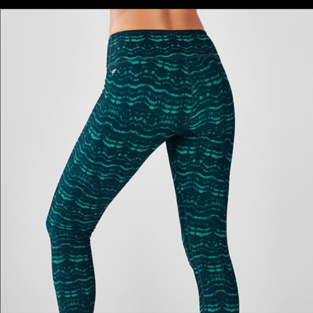 Fabletics Green Patterned Leggings - image 1